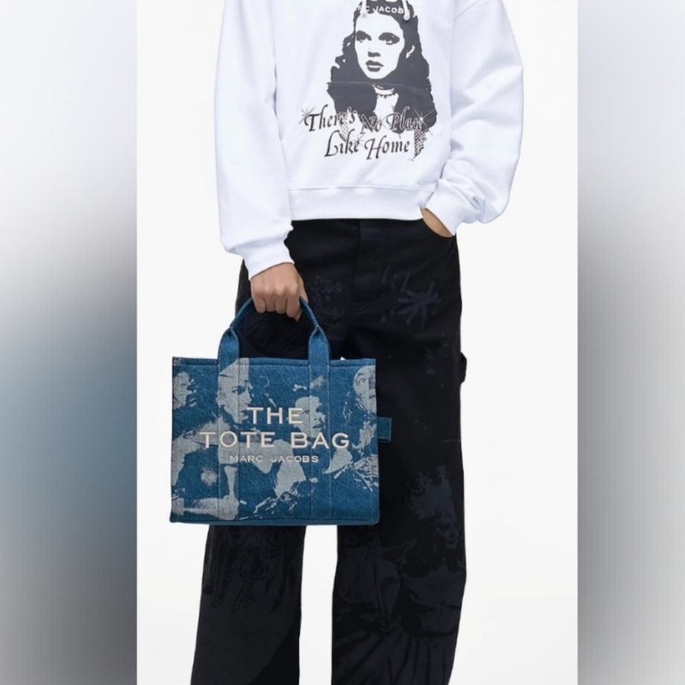 Marc Jacobs Blue Denim Tote Bag with Distressed Design